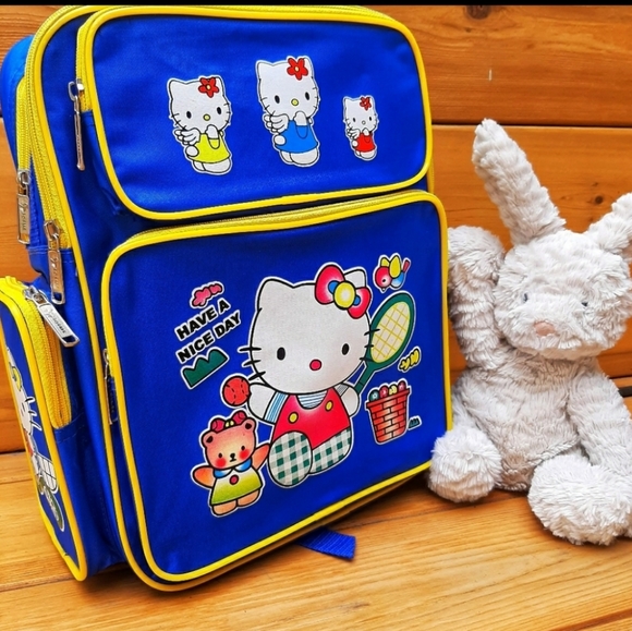 Hello Kitty Handbags - Vintage Hello Kitty Backpack Blue Lotus Sanrio